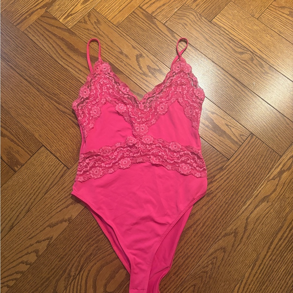Pink Lace Bodysuit